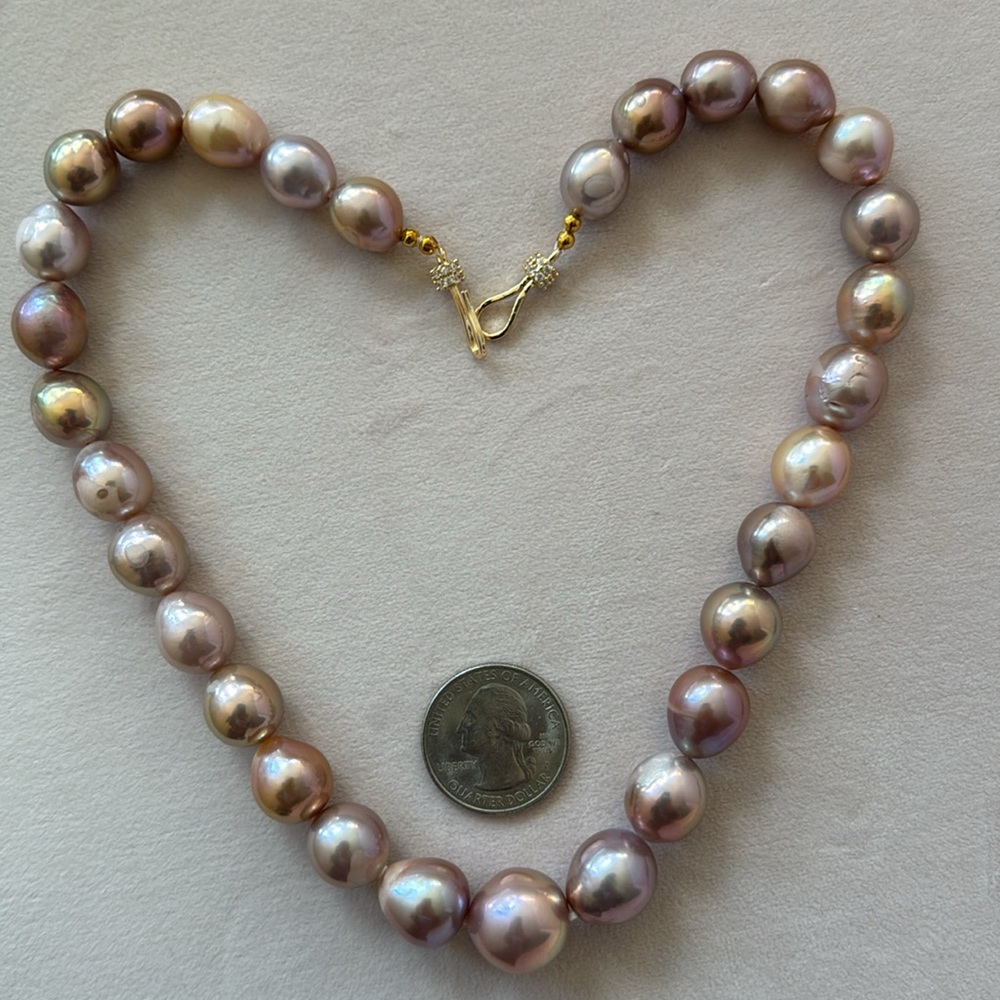 New natural pearl necklace total 17.5” long